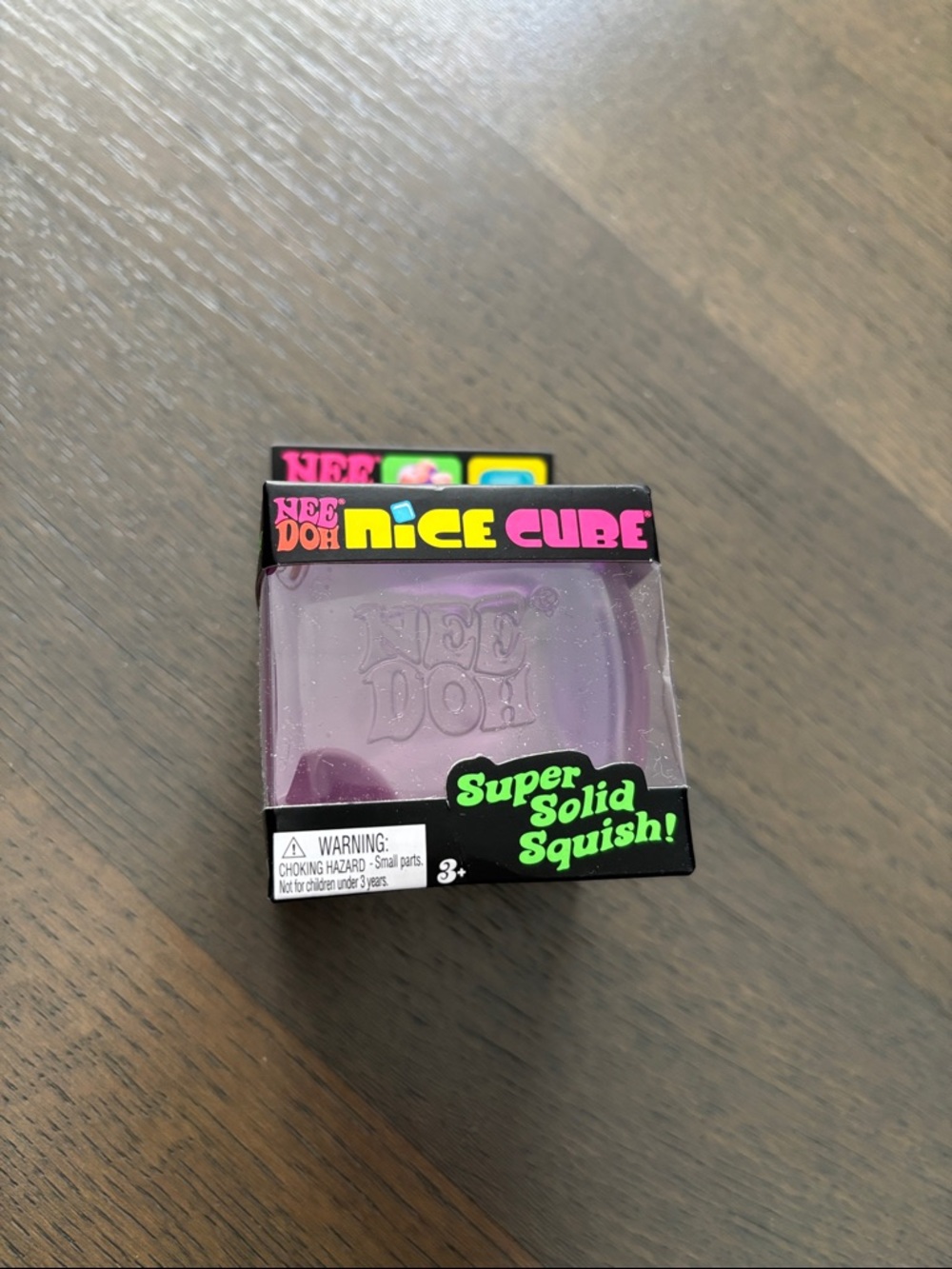 NeeDoh Nice Cube Super Solid Squish! Purple Kids Sensory Toy
